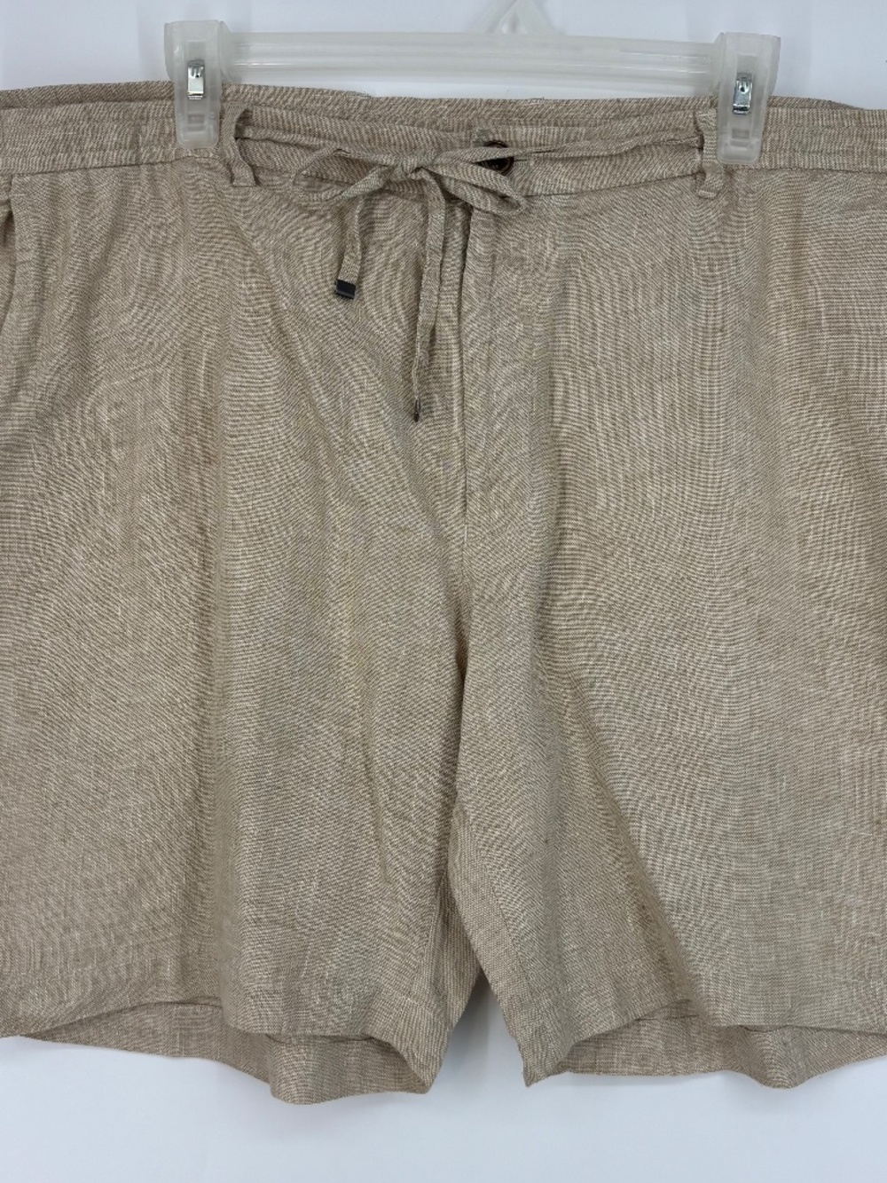 Murano Baird McNutt Mens Size 40 Shorts Beige 100% Linen Alex Fit Pockets 7"